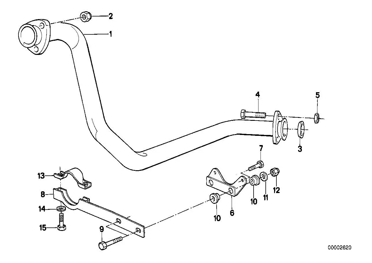BMW Abgasrohr Katalysator E34 18312243525 - Bildposition 01