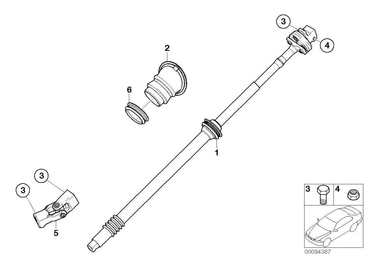 BMW Lenkspindel unten E52 32311096442