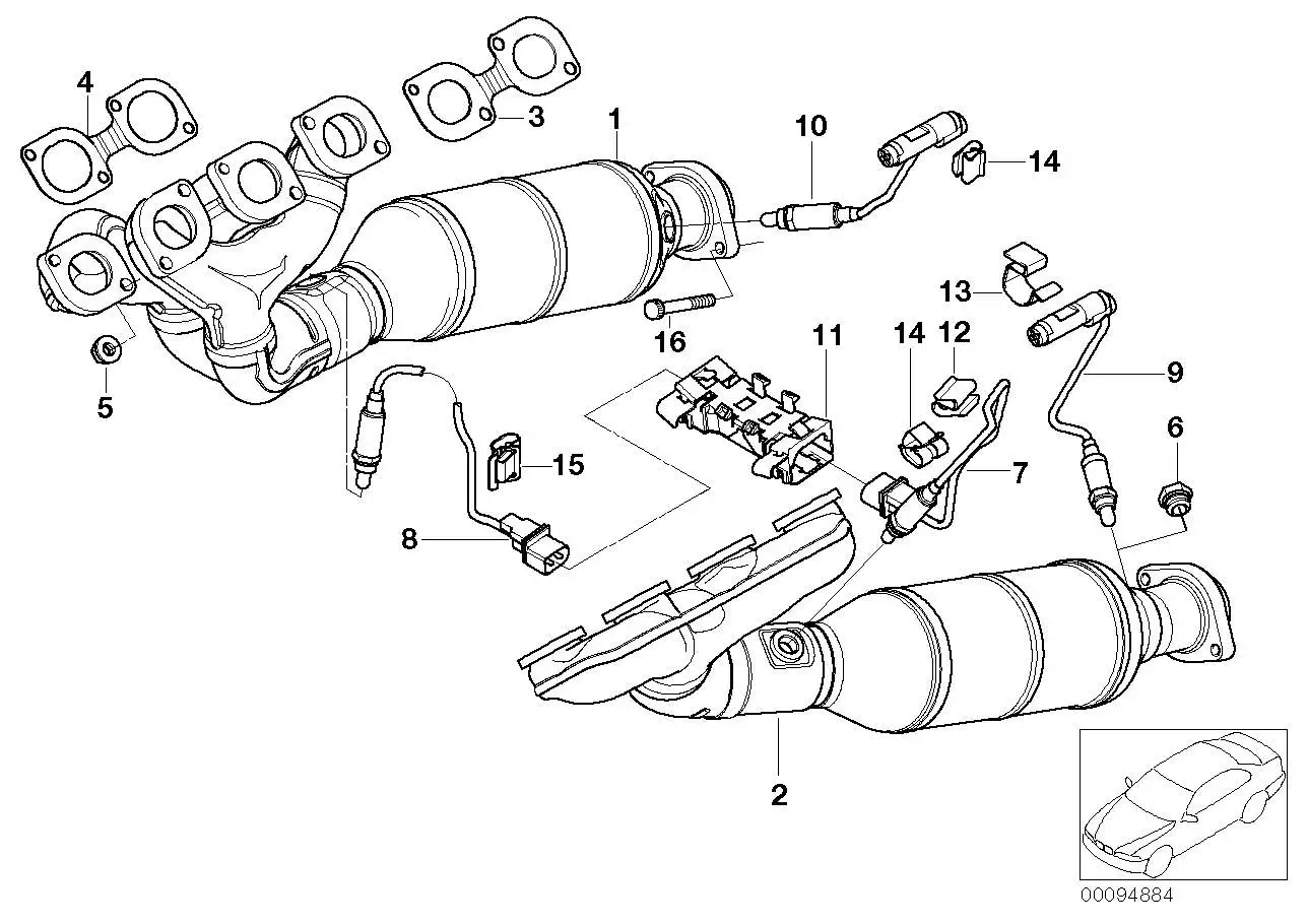BMW Lambdasonde, schwarz E60 E61 E63 E64 E65 E66 11787512567 - Bi