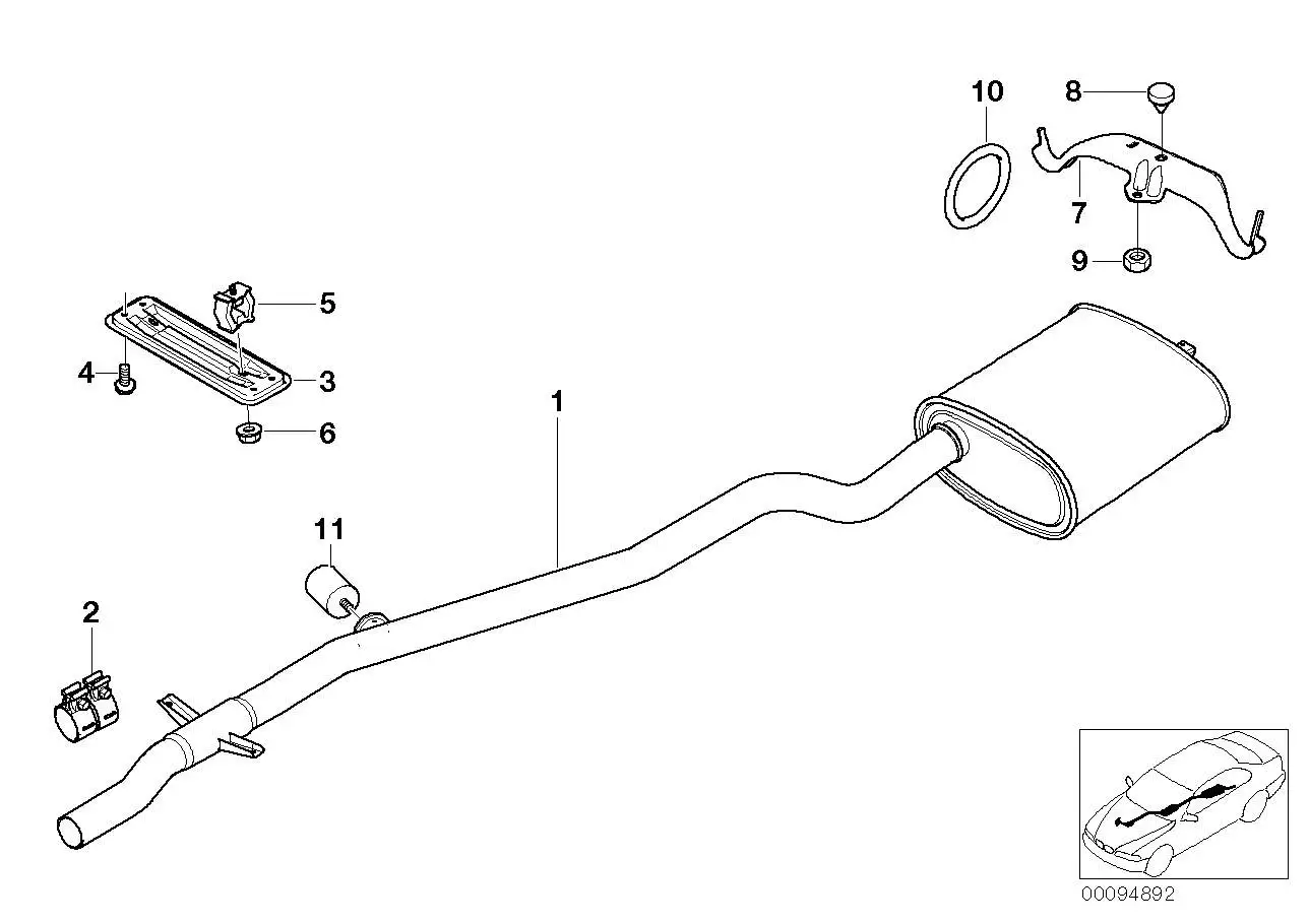 BMW Träger Abgasanlage E39 18202248578