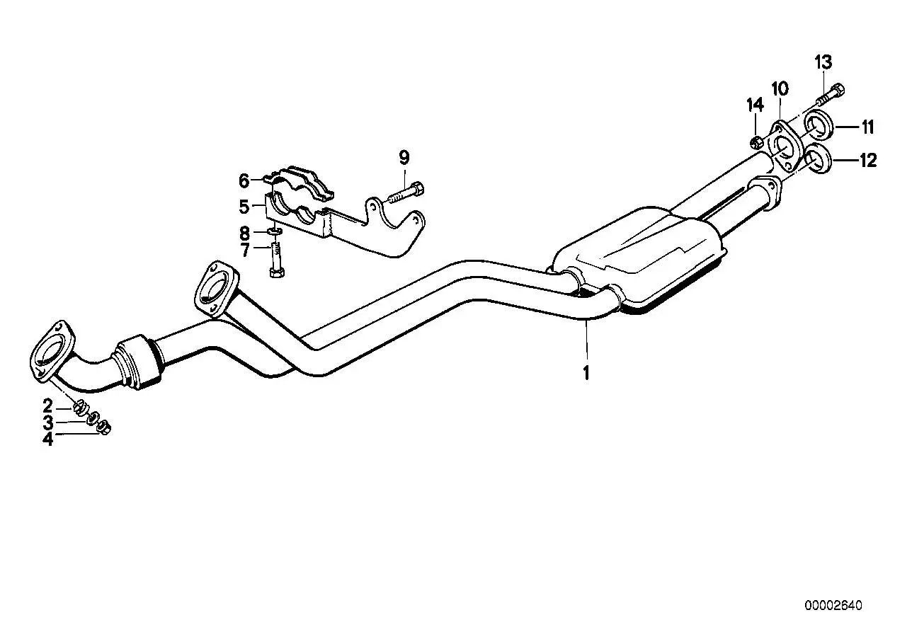 BMW Abgasrohr Vorschalldämpfer E24 18101712465