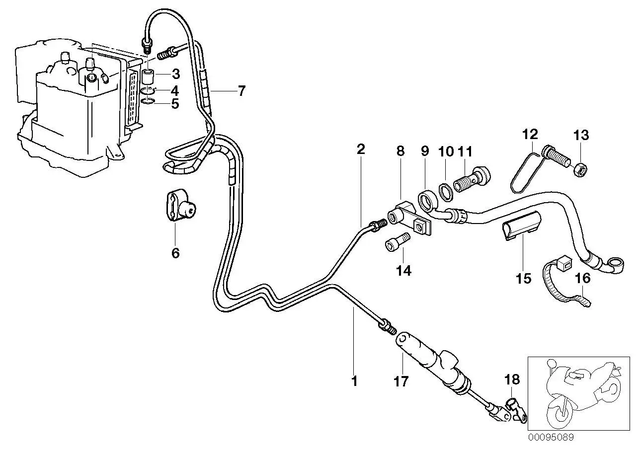 BMW Bremsleitung Vorlauf hinten R22 34327650238