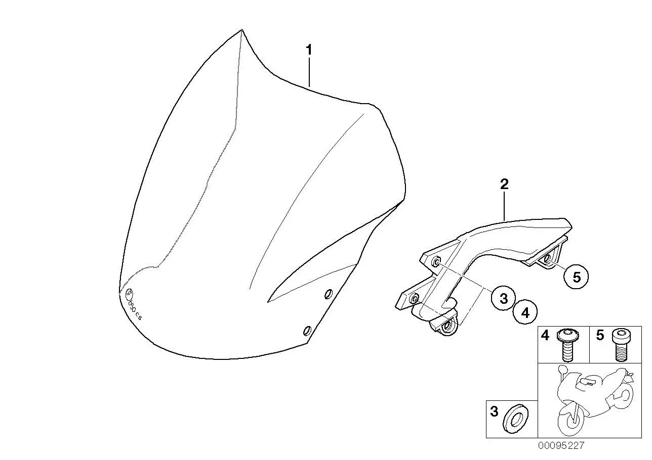 BMW Windschildhalter klar rechts 46637658360 - Bildposition 02