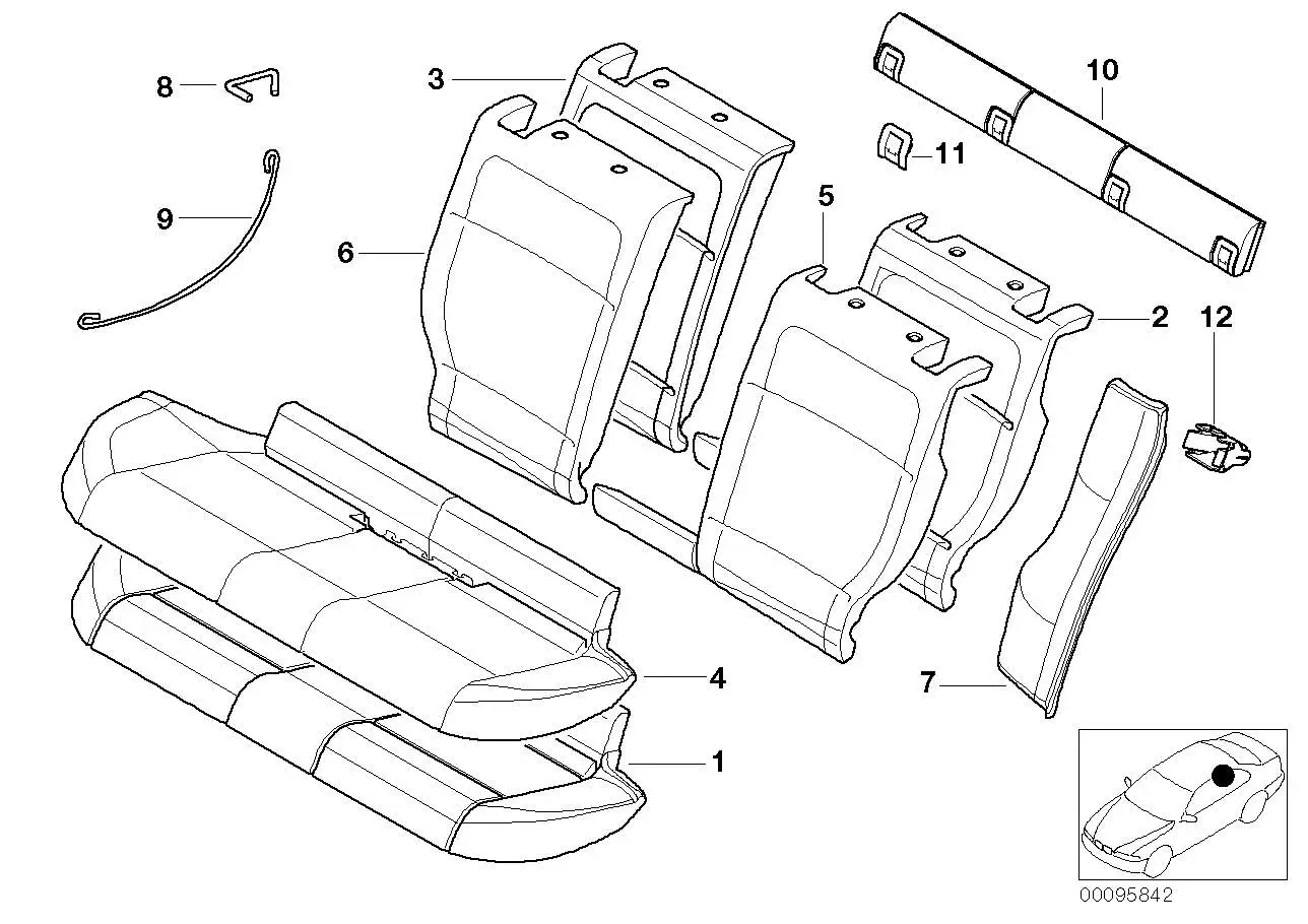 BMW Polsterteil Sitz E46 52208267013