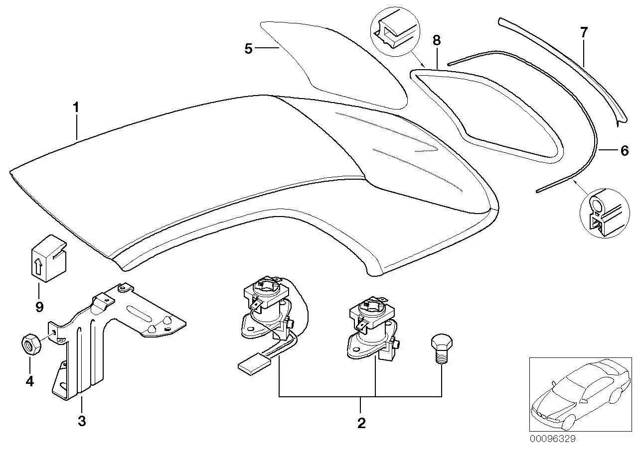 BMW Abstützblock Hardtop E46 54217025697 - Bildposition 09