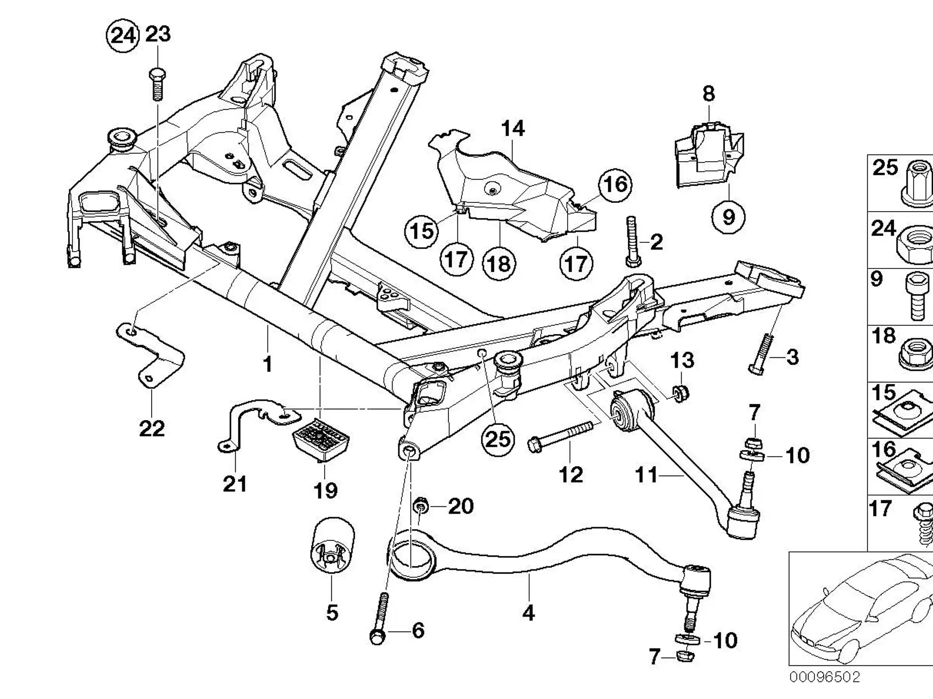 BMW Wagenheberaufnahme E39 E52 31111093712