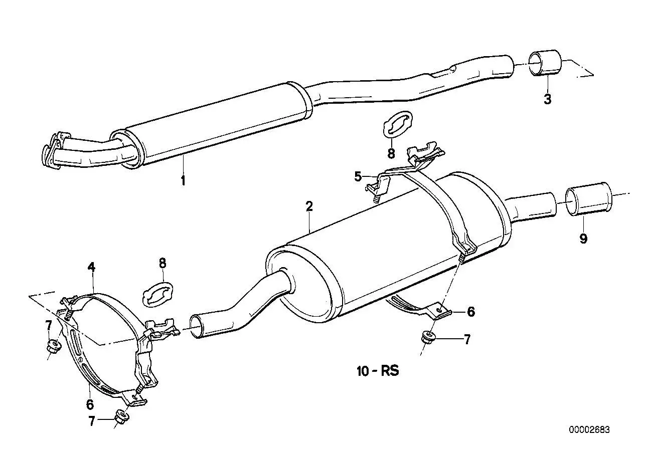 BMW Nachschalldämpfer E30 18121176986 - Bildposition 02