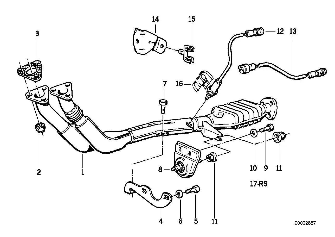 BMW Halter Abgasrohr E30 18301716424 - Bildposition 04