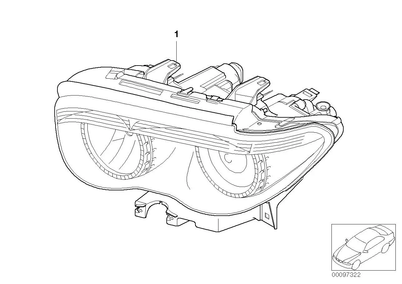 BMW Scheinwerfer Xenon links, Blinker weiss E65 E66 63127165451