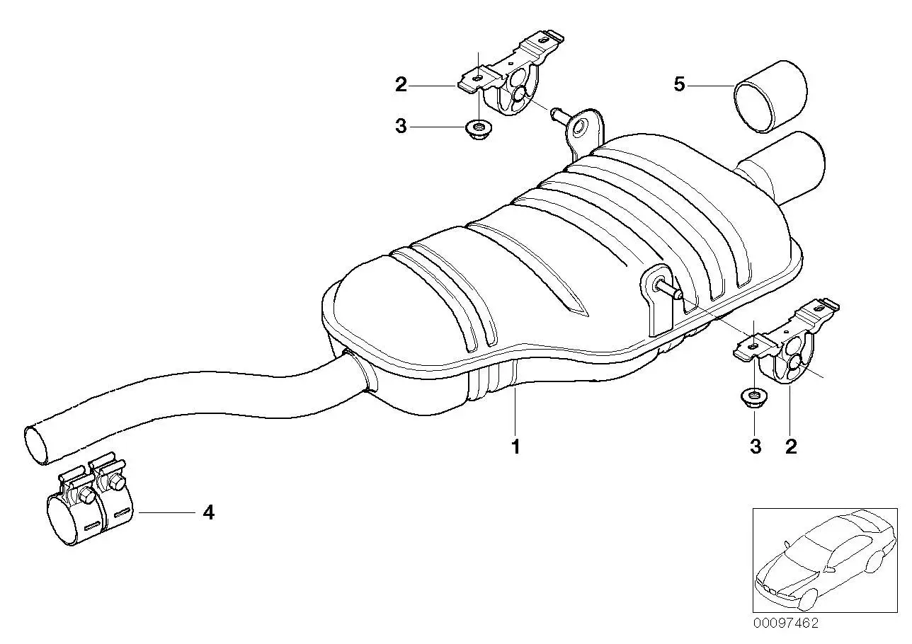 BMW Nachschalldämpfer E46 18107509317 - Bildposition 01