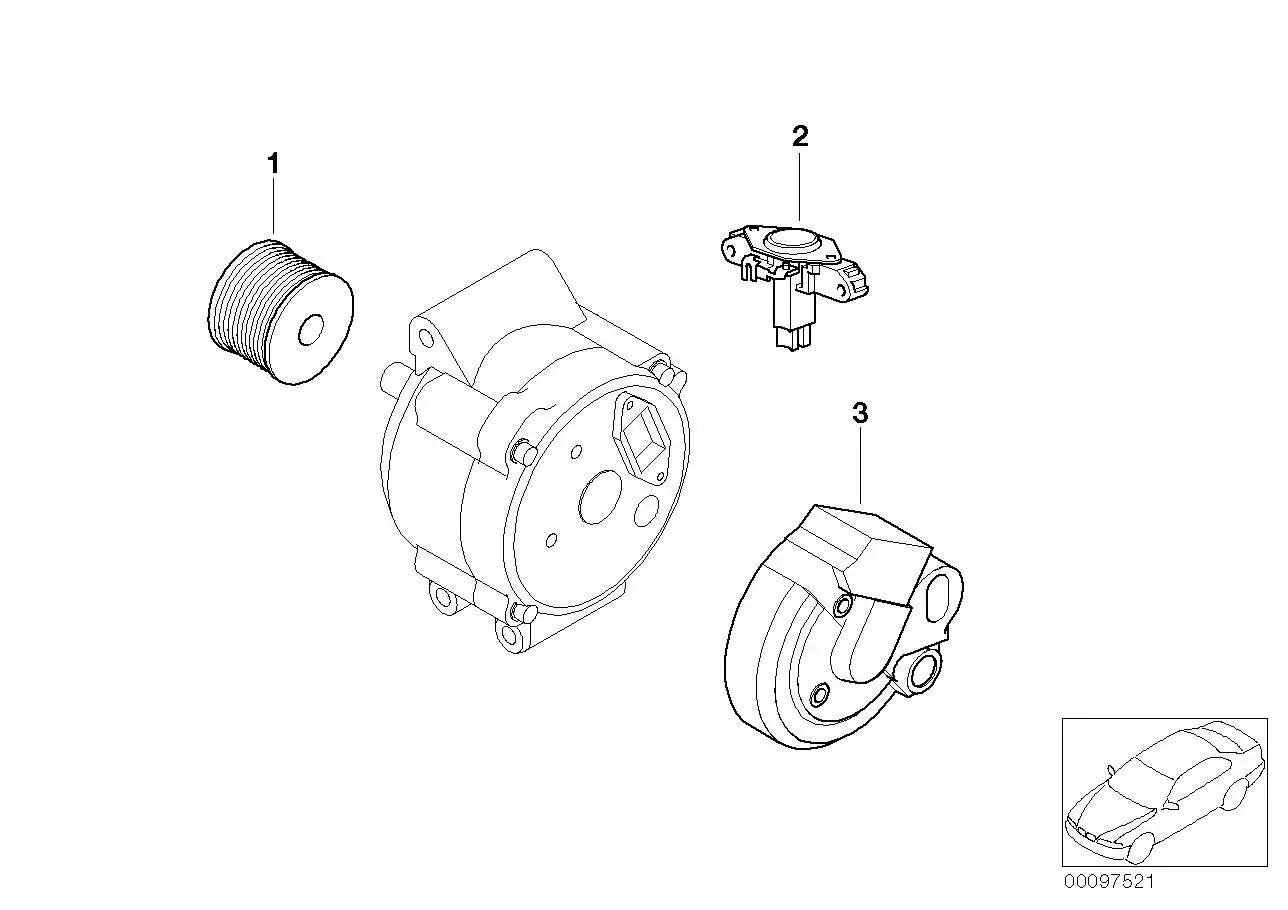 BMW Riemenscheibe Generator R52 R53 12317512170 - Bildposition 01