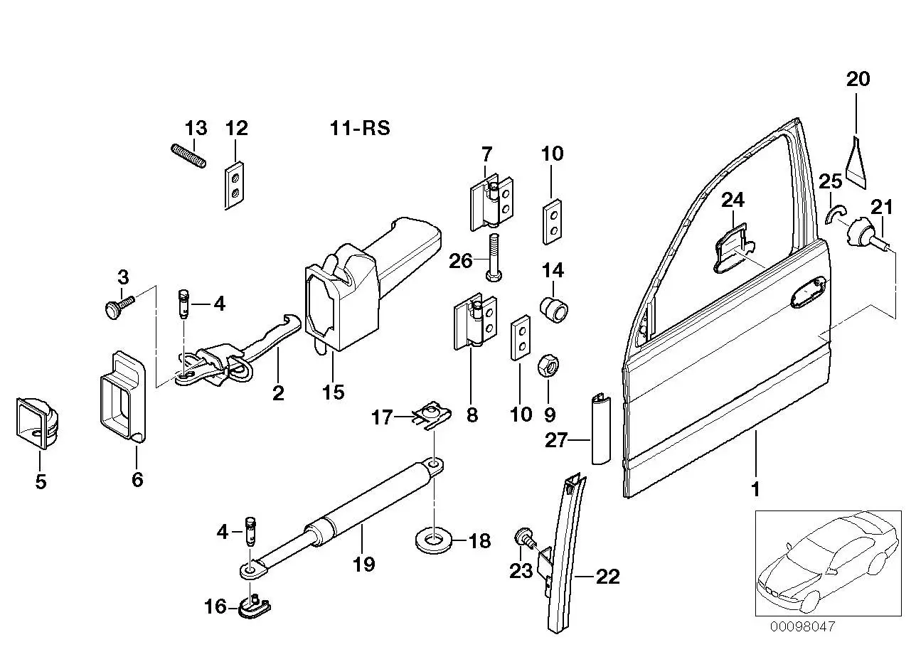 BMW Gewindeplatte E30 E32 E34 E38 E39 41511925445 - Bildposition