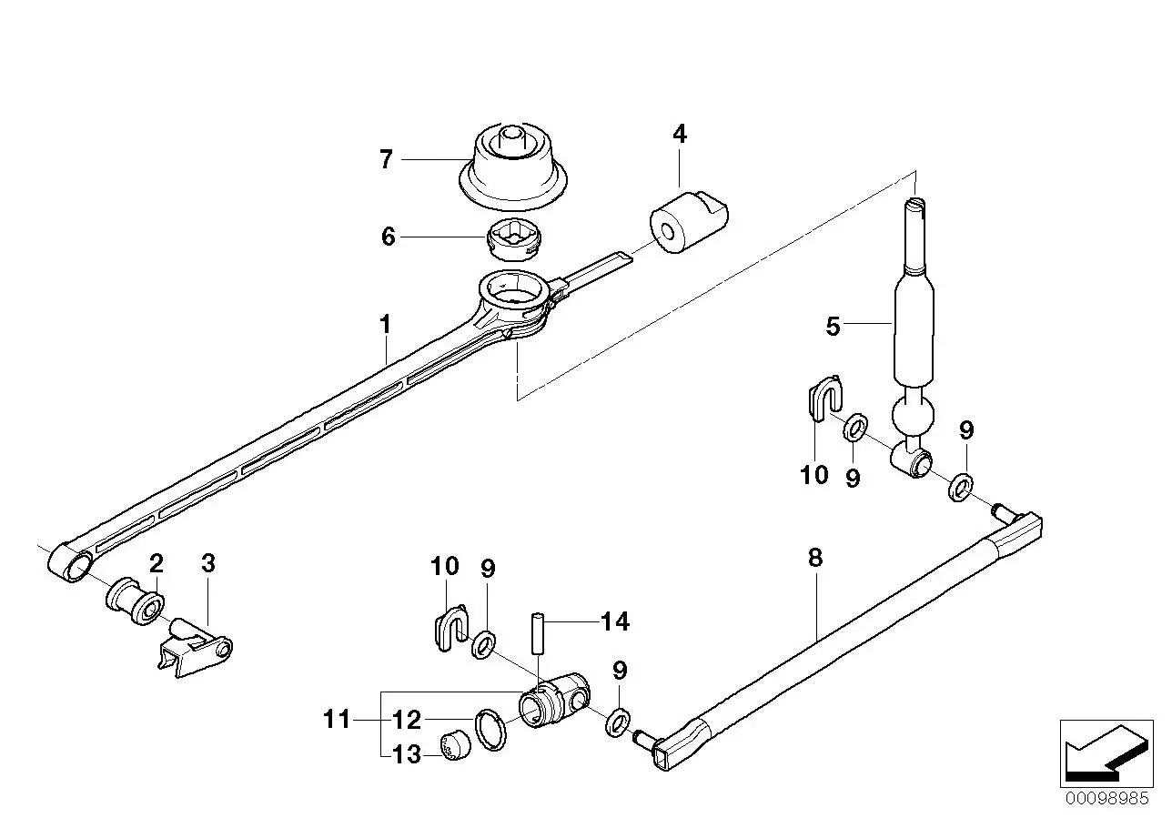 BMW Schaltarm E85 25117510420 - Bildposition 01