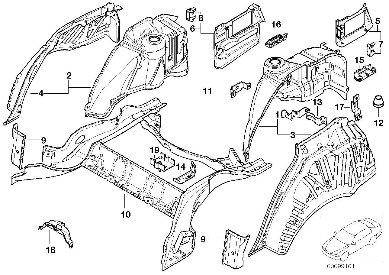 BMW Halter Nachschalldämpfer aussen rechts E39 41112498326 - Bild
