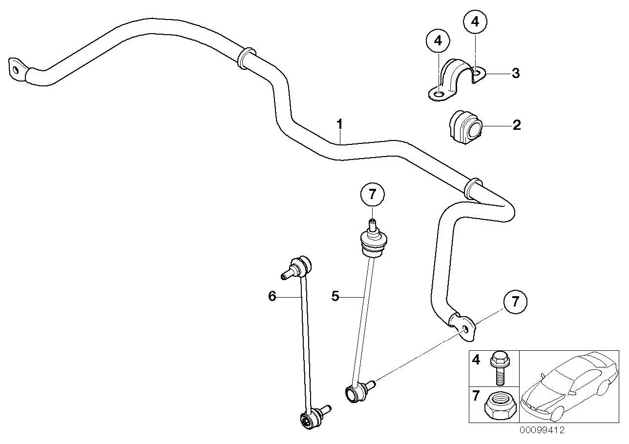 BMW Gummilager Stabilisator 31356757069 - Bildposition 02