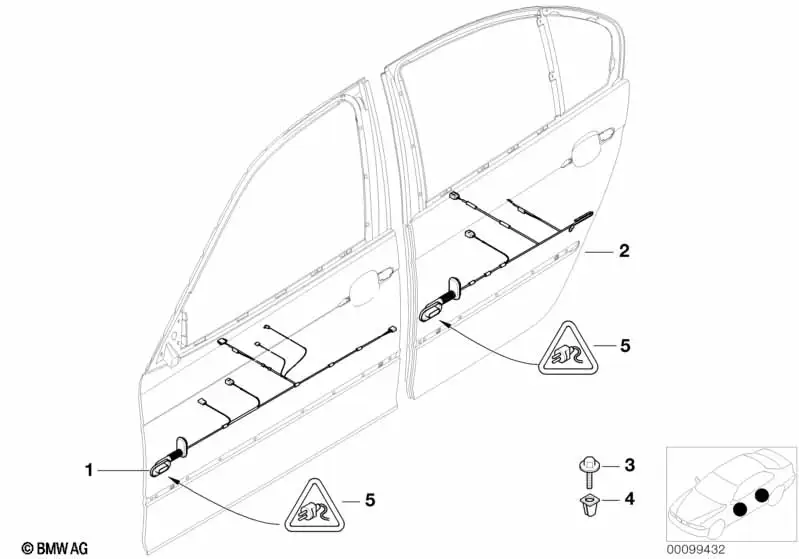 BMW Kabelsatz Beifahrerseite 61126935985 - Bildposition 01