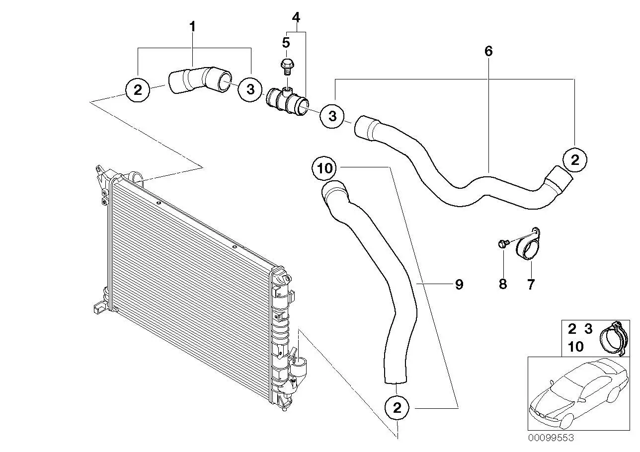 BMW Kühlmittelschlauch R52 R53 17127515500 - Bildposition 01