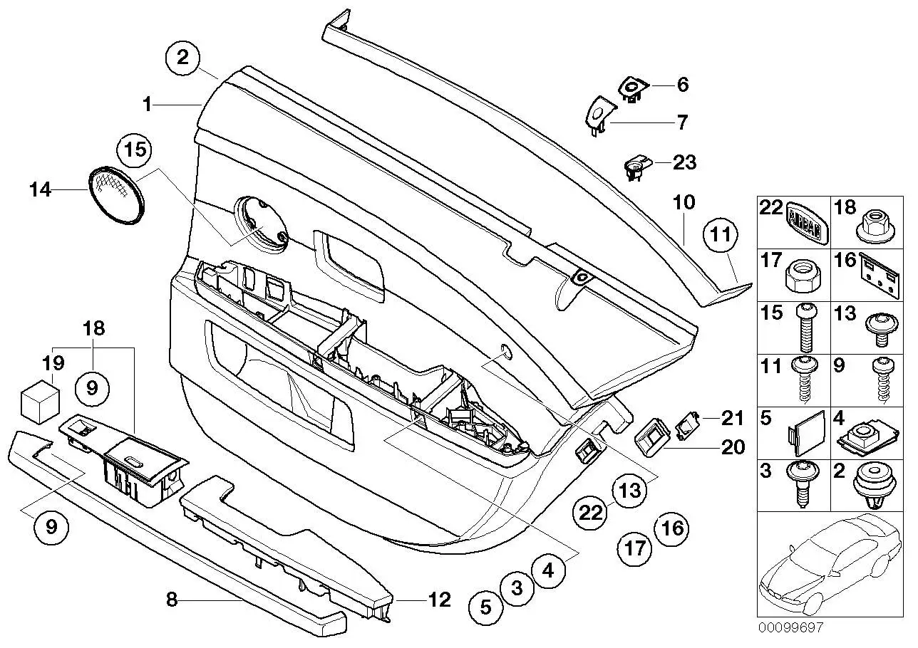 BMW Clip natur E65 E66 F01 F02 F04 F06 F10 G32 I01 51417046415 -