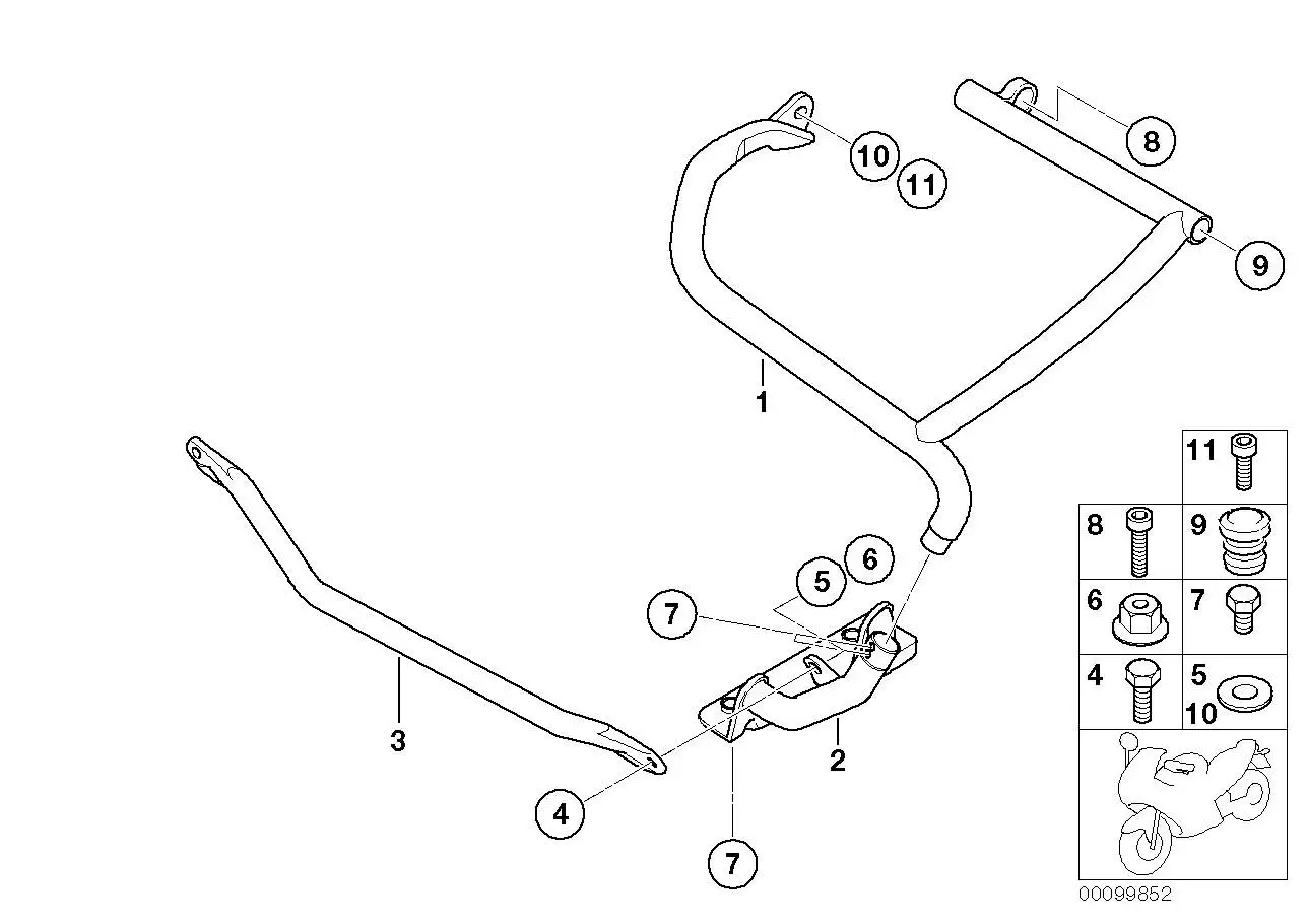 BMW Motorschutzbügel links oben R21A 11117668331