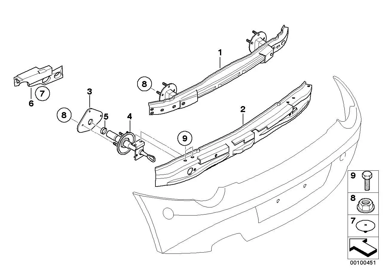 BMW Träger Stossfänger hinten E85 E86 51127016072