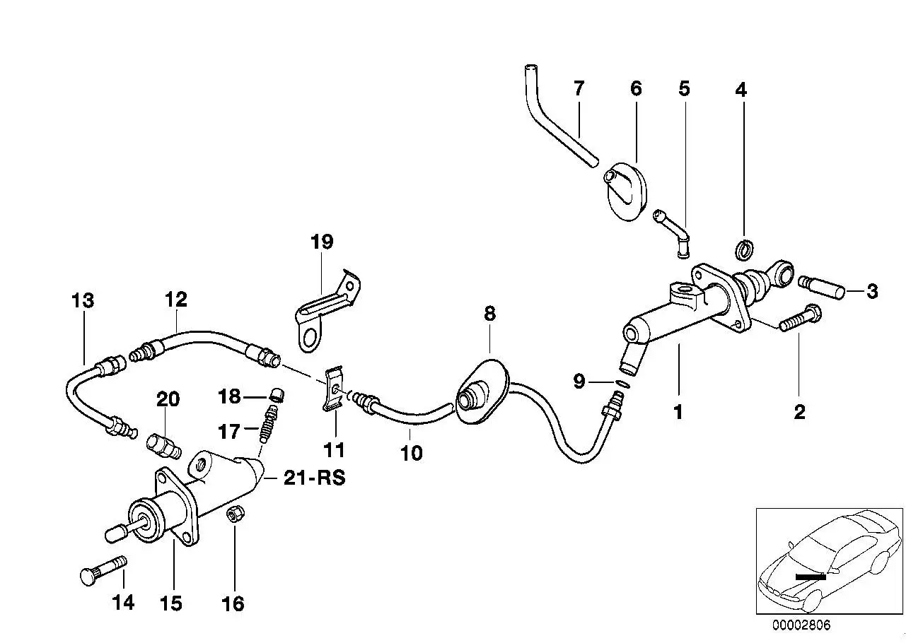 BMW Geberzylinder Kupplung E38 21521162353 - 7er E38