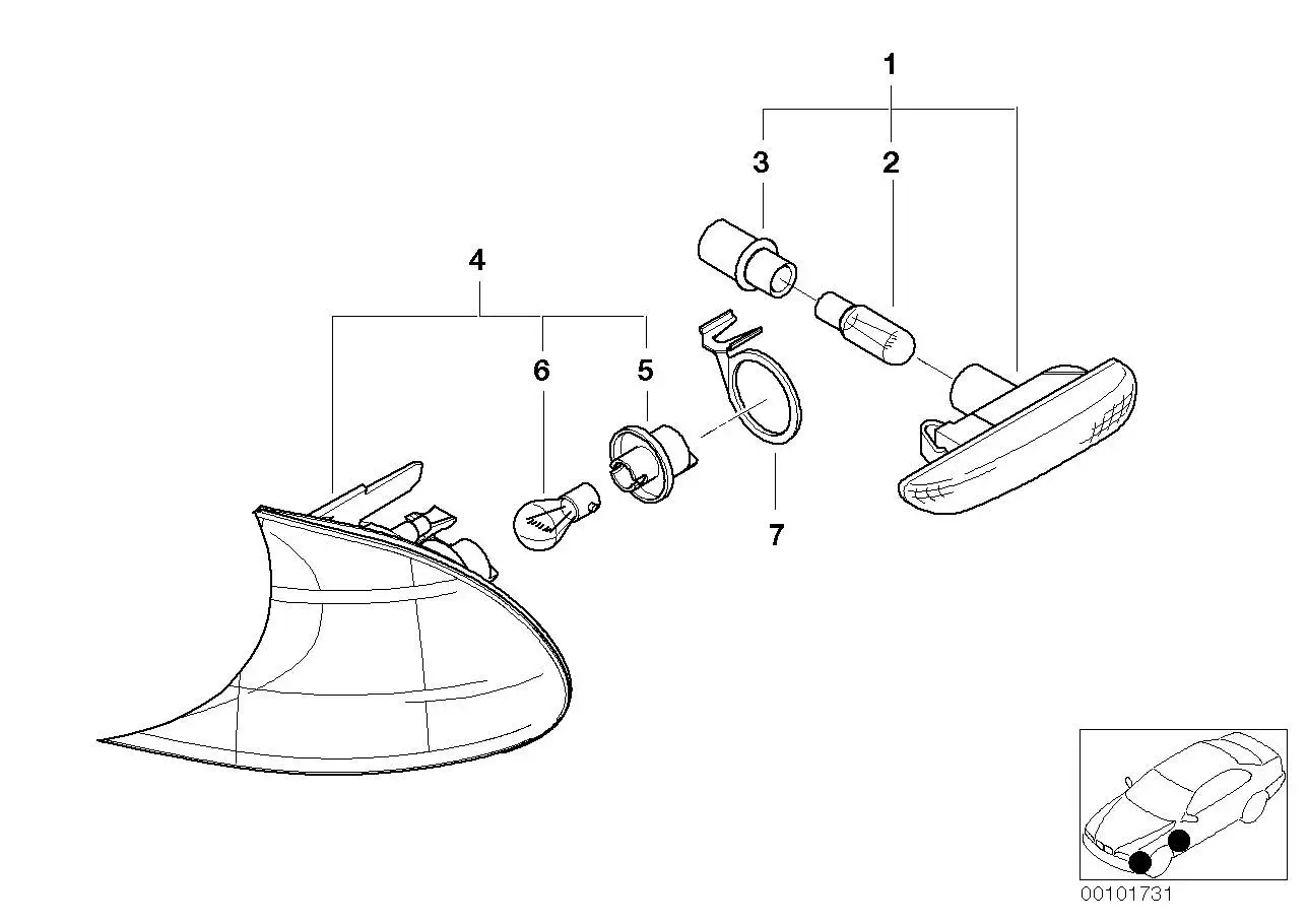 BMW Halter Blinkleuchte links E46 63136924541