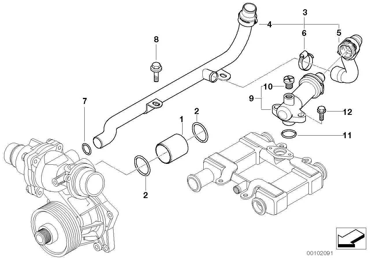 BMW Rücklaufrohr E38 11532249261