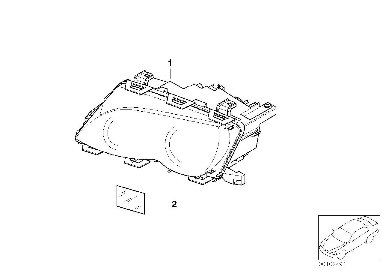 BMW Satz Abdeckfolie Scheinwerfer E46 63129071750 - Bildposition