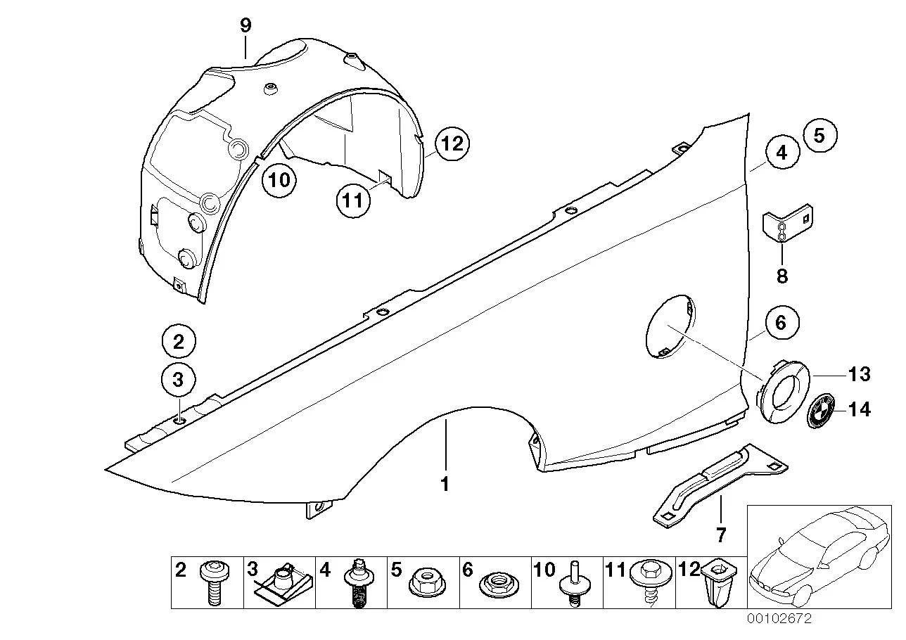 BMW Seitenwand vorn links 41357053327