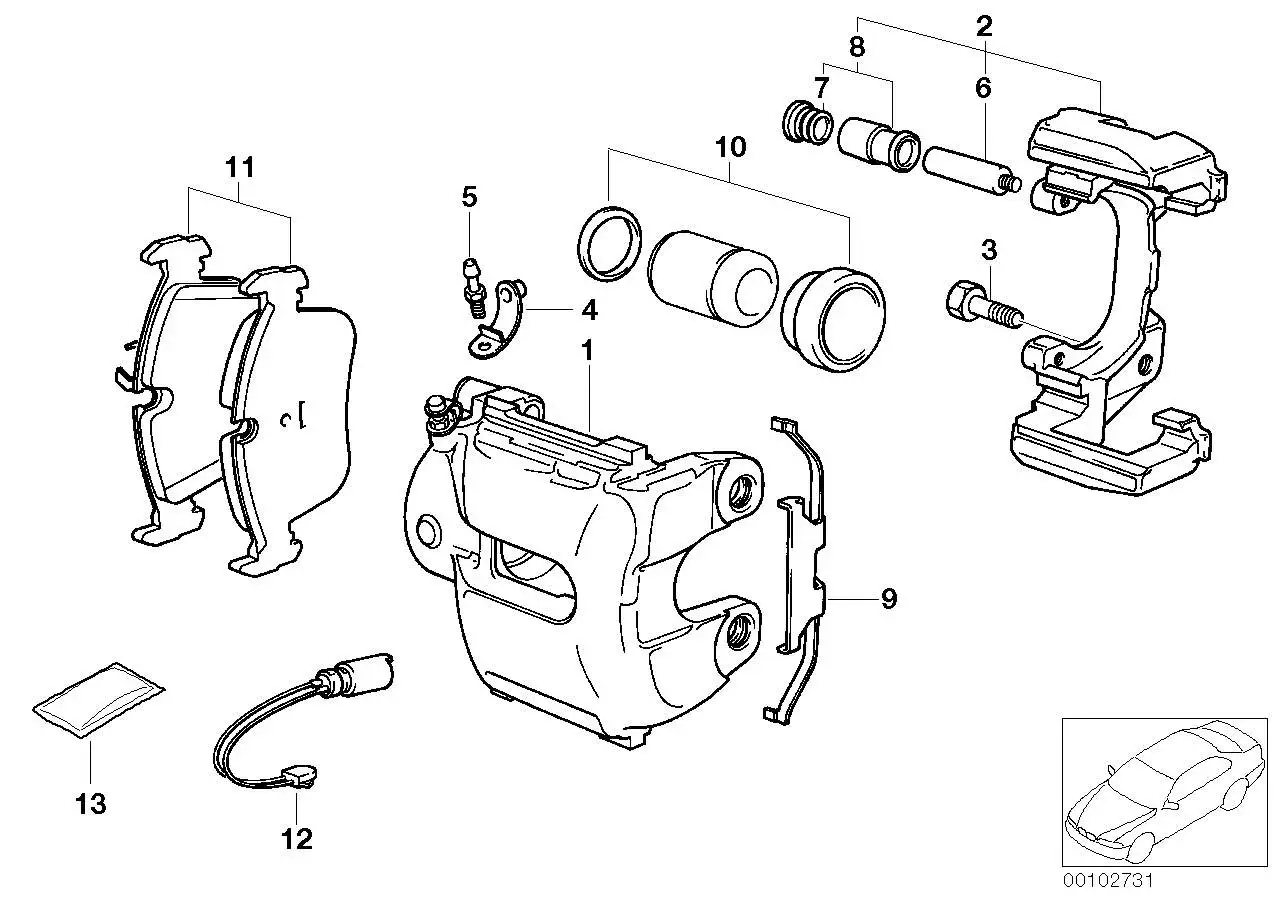 BMW Bremssattelgehäuse links E46 E85 E86 34112282617 - 3er E46, Z