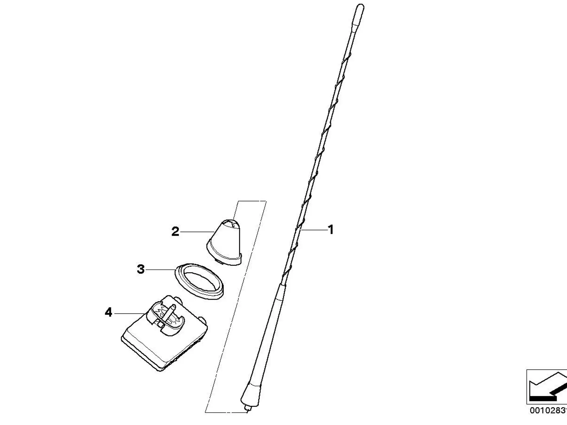 BMW Tülle Kurzstabantenne aussen E85 E86 65206912241