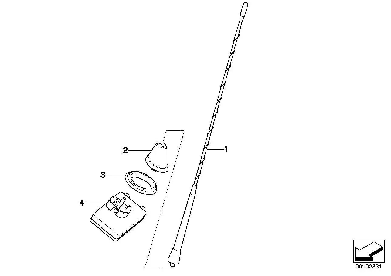BMW Tülle Kurzstabantenne aussen E85 E86 65206912241 - Z4 E85, Z4