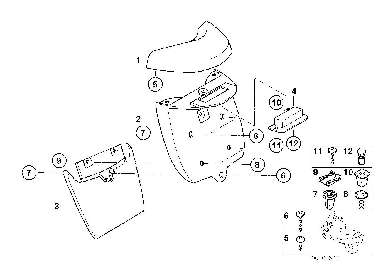 BMW Kennzeichenleuchte R28 63267655596 - F 650 CS Scarver, K58, R
