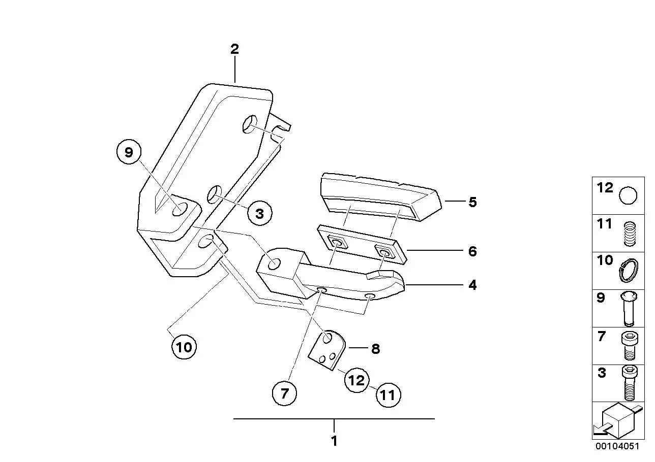 BMW Fussrastenplatte rechts R21A 71607668672