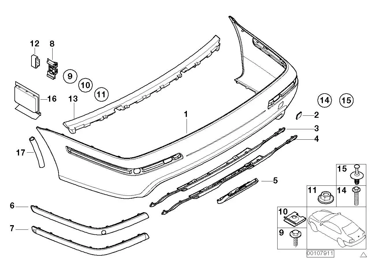 BMW Klappe Abschleppöse grundiert E39 51122693663 - 5er E39