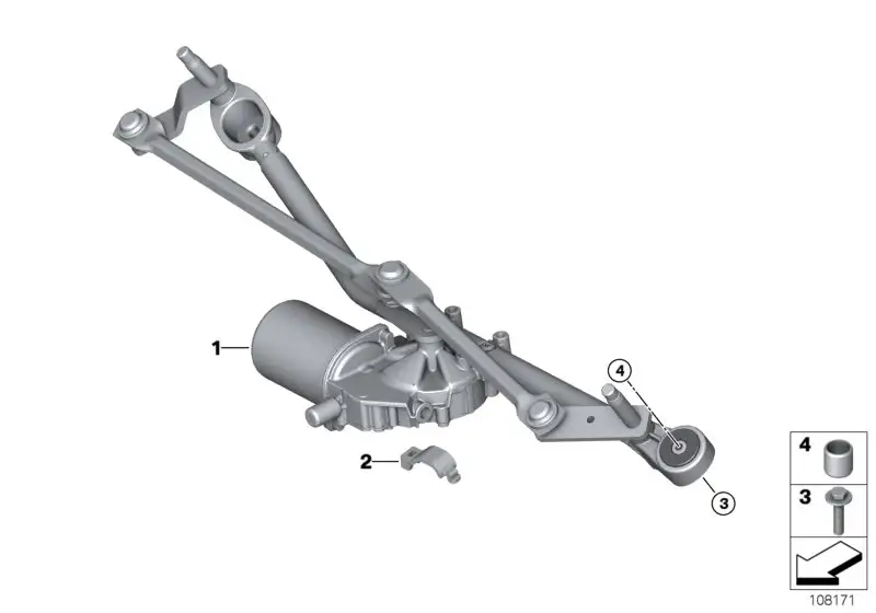 BMW Gestänge Scheibenwischer mit Motor E85 E86 61617192966