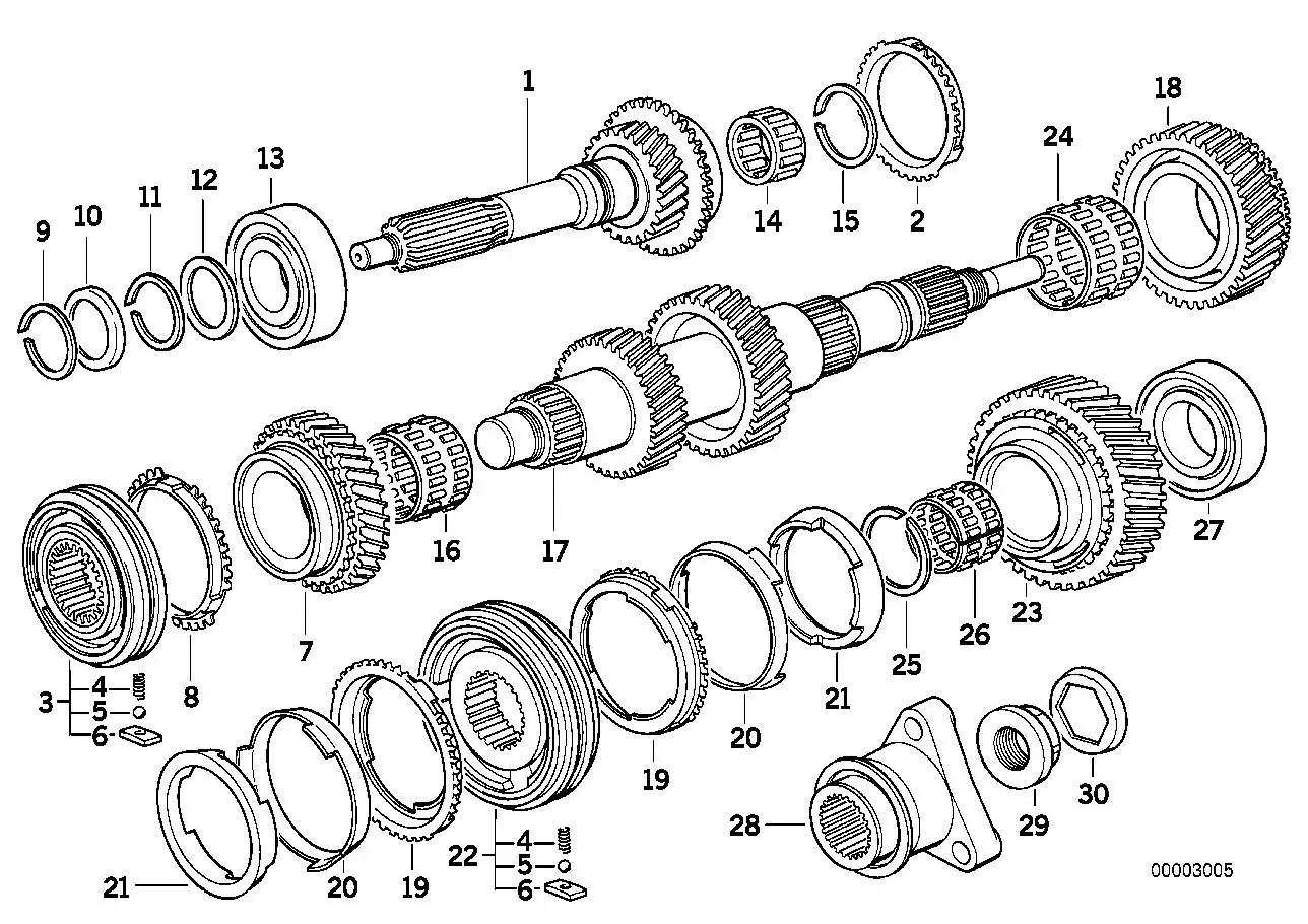 BMW Synchronring E34 E36 E39 E46 E85 E87 23227518214 - Bildpositi
