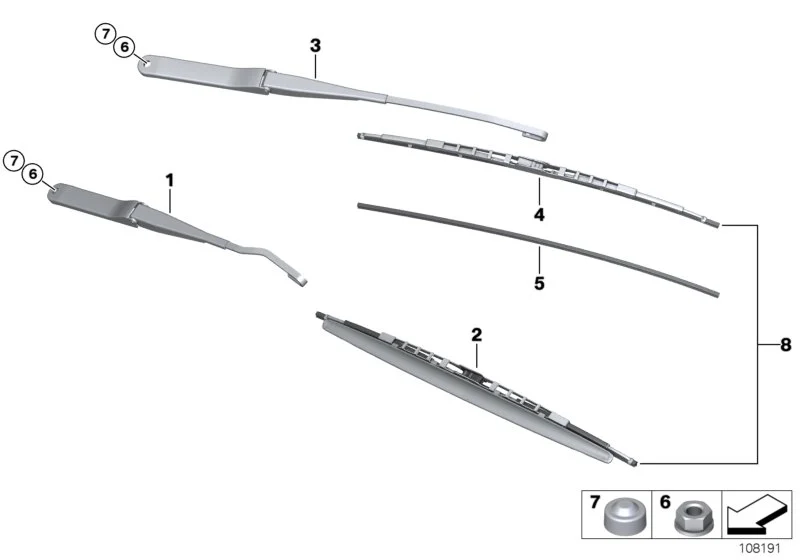 BMW Wischarm Beifahrerseite E85 E86 E89 61617198674