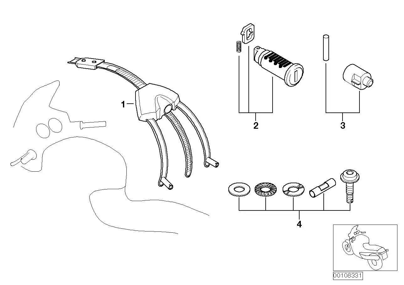 BMW Reparatursatz Schliesszylinder K30 K41 R13 R21 R21A R22 R28 5