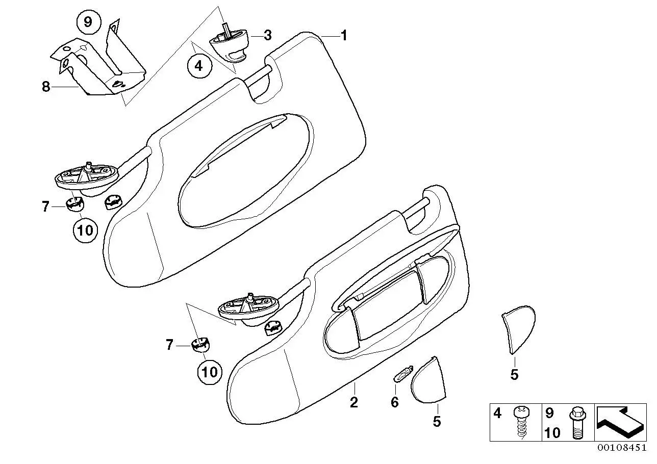 BMW Halter Sonnenblende R50 R53 R55 R56 41221170050