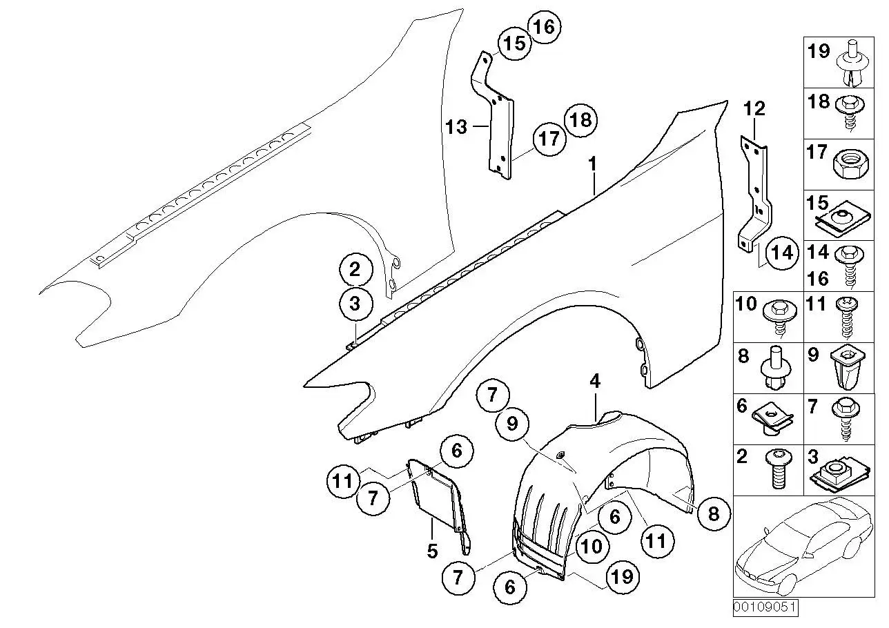 BMW Seitenwand vorn links E65 E66 41357138473 - Bildposition 01