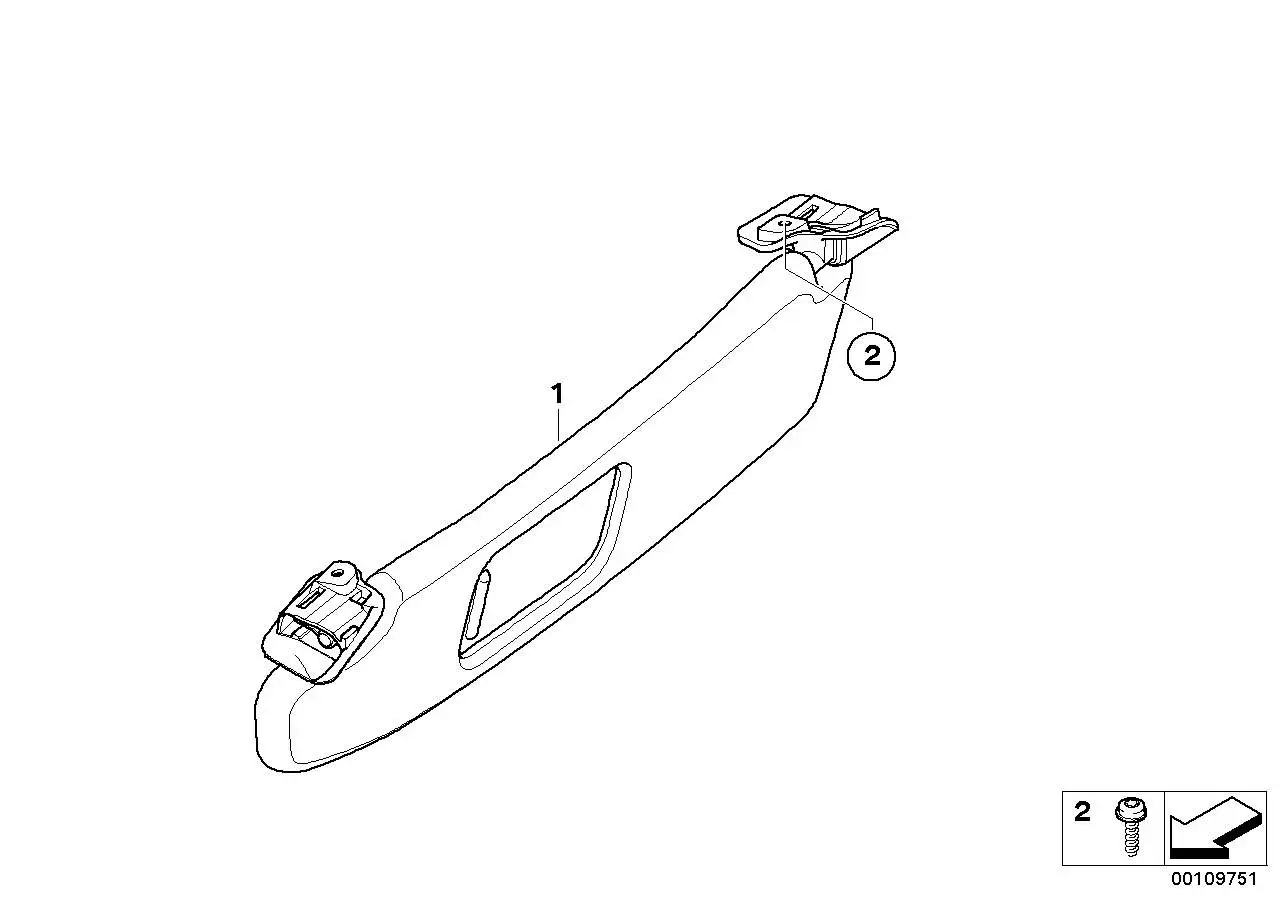 BMW Sonnenblende Leder rechts E85 E86 51168040632 - Bildposition