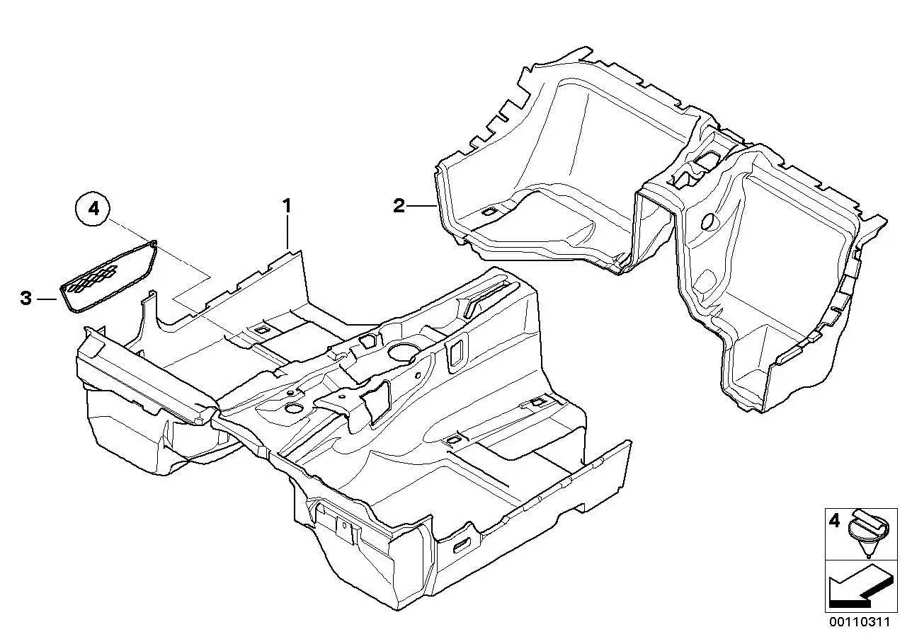 BMW Bodenverkleidung hinten E85 E86 51477050393