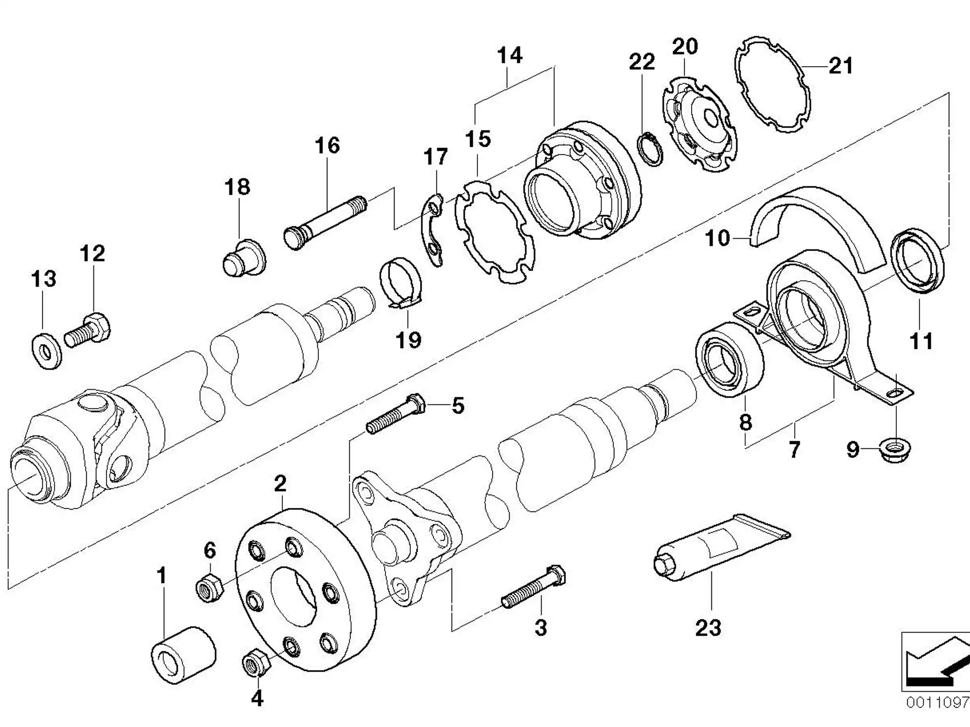 BMW Flanschmutter mit Scheibe E36 E38 E39 E46 E60 E61 E63 E64 E83 26117574872