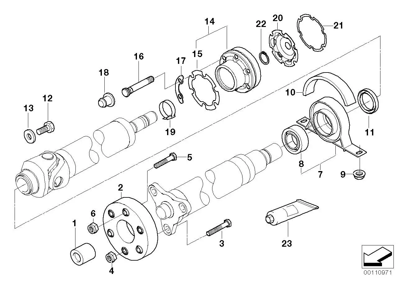 BMW Flanschmutter mit Scheibe E36 E38 E39 E46 E60 E61 E63 E64 E83