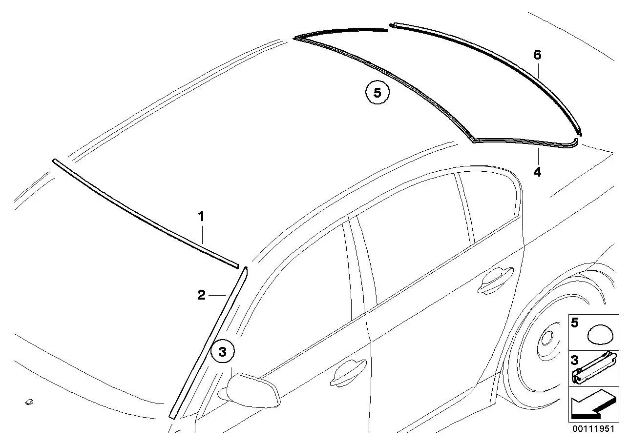 BMW Abdeckung Heckscheibe E60 51317027916 - 5er E60