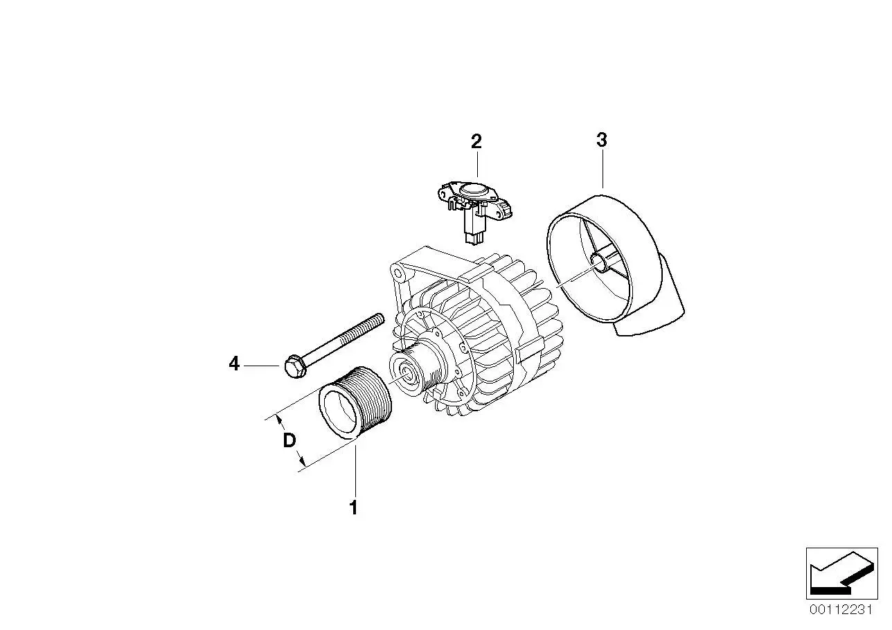 BMW Abdeckkappe Generator E46 E60 E61 E65 E66 E83 12317788820 - B