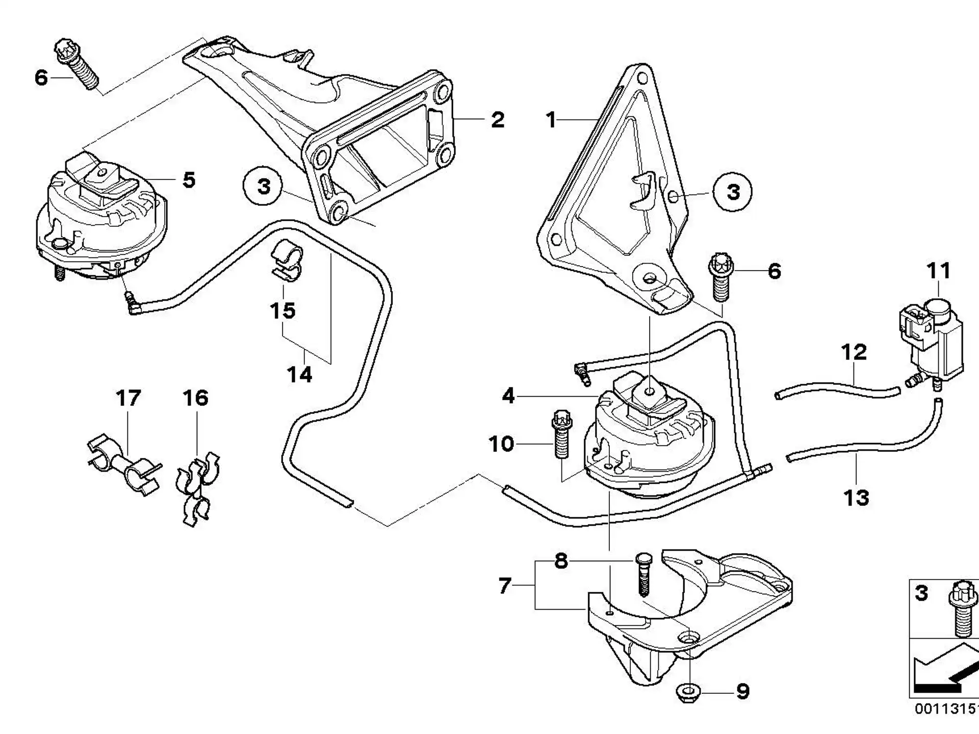 BMW Motorlager links E65 E66 22116771917
