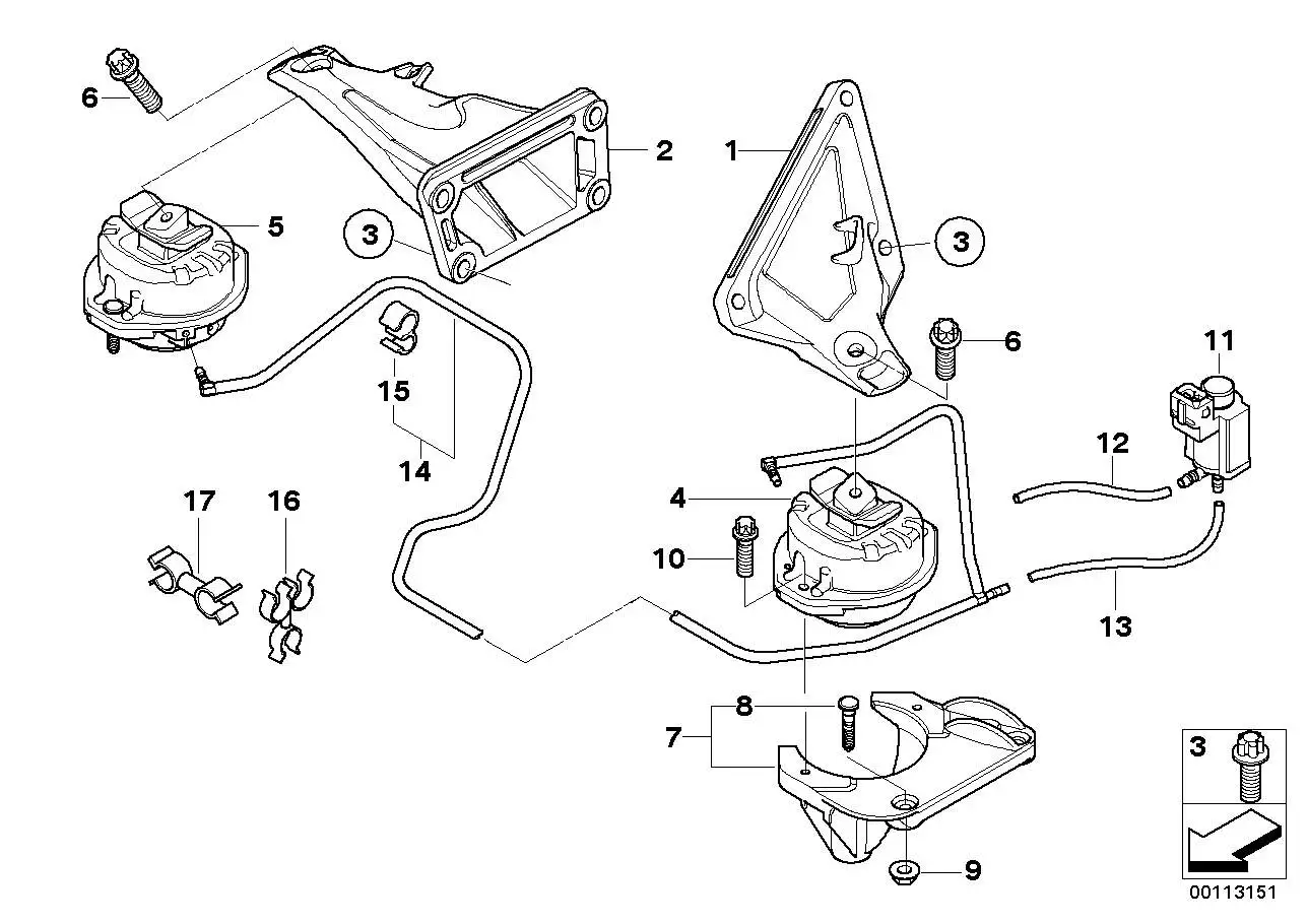 BMW Motorlager links E65 E66 22116771917 - 7er E65, 7er E66