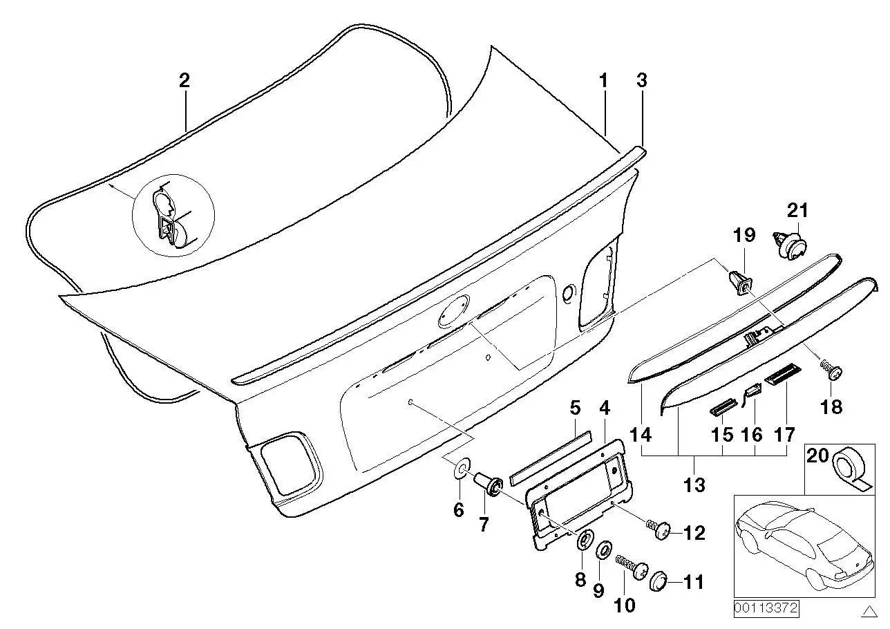 BMW Heckklappe E46 41007897435